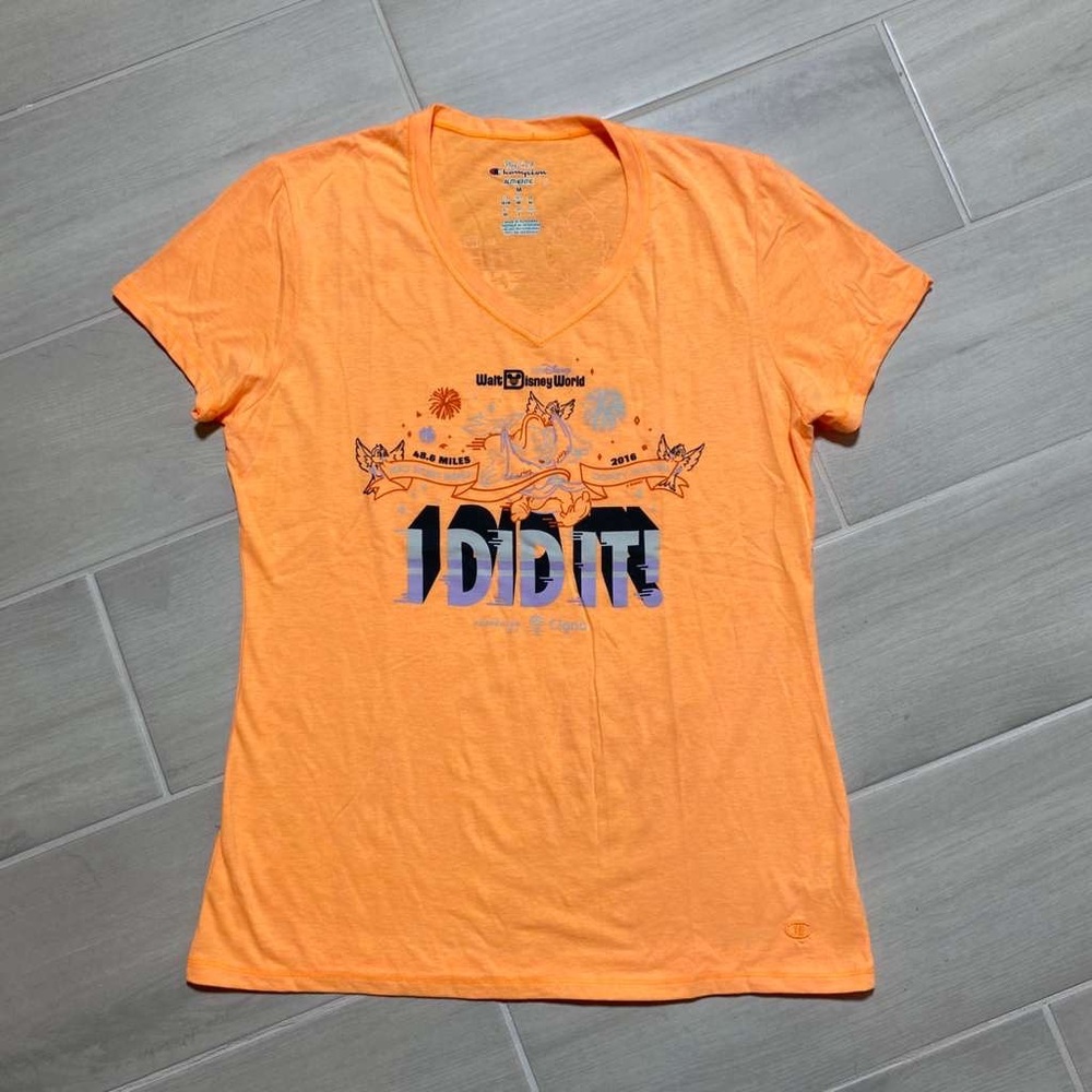 Champion Run Disney Womens 2016 Dopey Challenge "I Did It” T-Shirt Size Medium